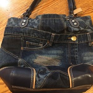 Coach Denim Pocket Patchwork Bag Tote Purse
